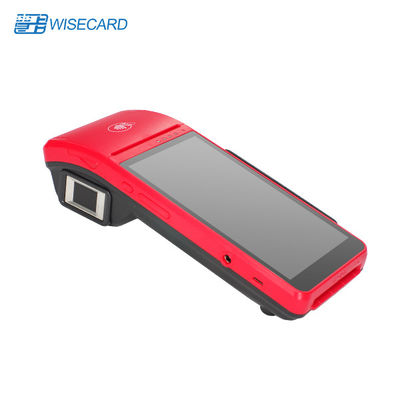 Terminal grande vermelho da posição de Android da tela com leitor de impressão digital